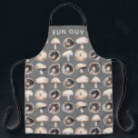 Funny Mushroom Apron<br><div class="desc">Minimalist watercolor painting of mushrooms in neutral shades of brown and grey.  Fungi pun in modern typography which you can replace with your own text to customise.  Original art by Nic Squirrell. Perfect for vegetarians,  vegans,  cooks and chefs,  but particularly for fun guys everywhere.</div>