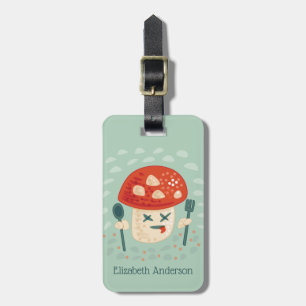 Funny Mushroom Character Crazy Luggage Tag