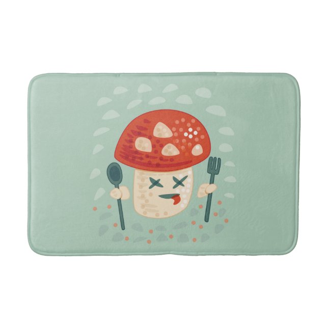Funny Mushroom Character Poisoned Bath Mat (Front)