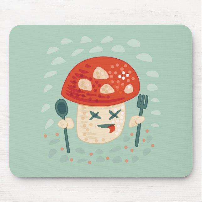 Funny Mushroom Character Poisoned Mouse Mat (Front)