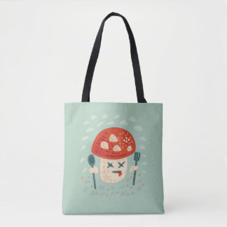 Funny Mushroom Food Character Weird Oddity Tote Bag