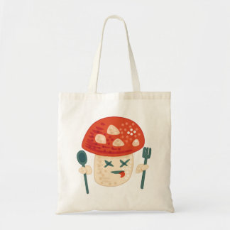 Funny Mushroom Food Character Weird Oddity Tote Bag