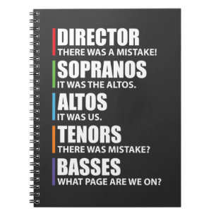 Funny Music Choir Singing Choir Joke Notebook