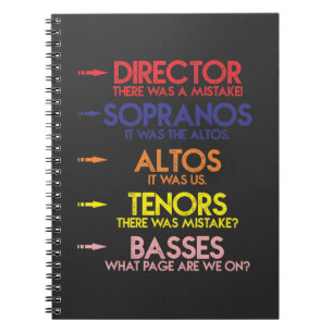 Funny Music Choir Singing Men Kids Choir Joke Notebook
