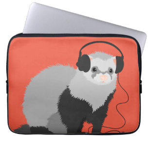Funny Music Lover Ferret Laptop Sleeve