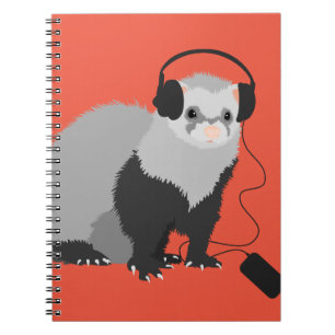 Funny Music Lover Ferret Notebook