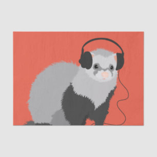 Funny Music Lover Ferret Tissue Paper