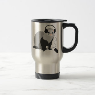 Funny Music Lover Ferret Travel Mug