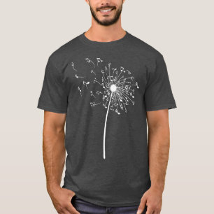 Funny Music Notes Gift For Men Women Cool Dandelio T-Shirt