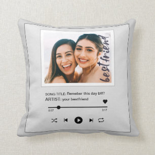 funny music player bestfriend photo keepsake cushion