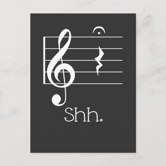 Funny Music Shh Quarter Rest and Fermata Musician Postcard (Front)