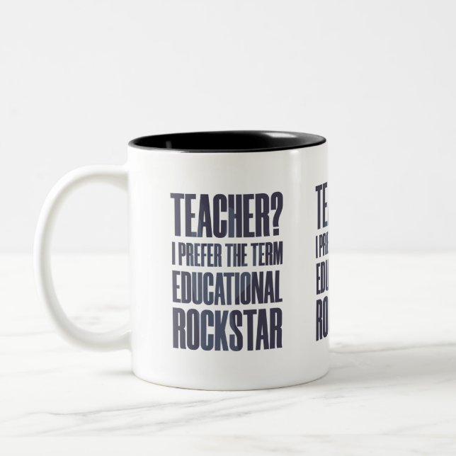 Funny Music Teacher - Educational Rockstar Two-Tone Coffee Mug (Left)