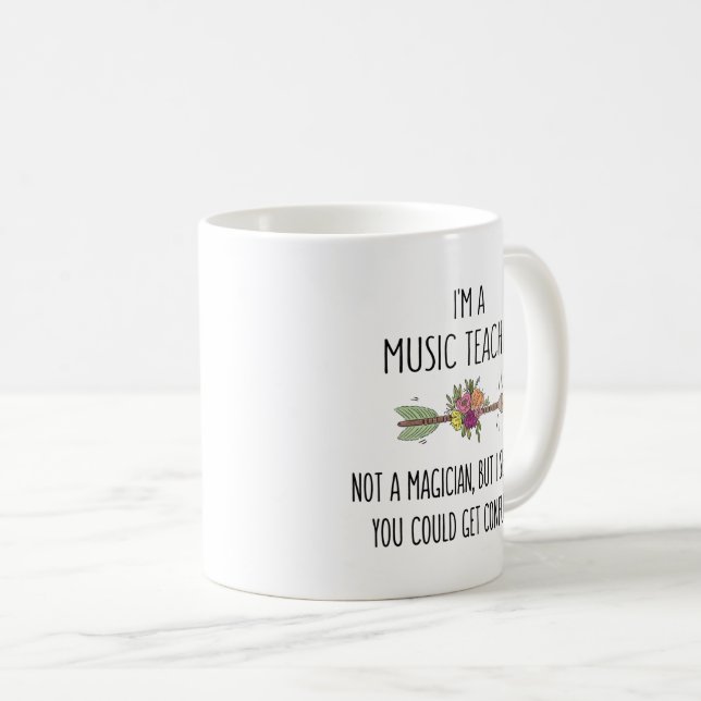 Funny Music Teacher Gift Idea Coffee Mug (Front Right)