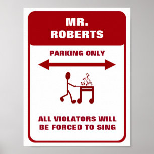 Funny Music Teacher Parking Poster- Customisable Poster
