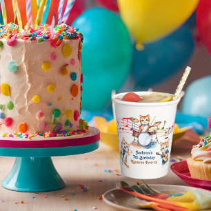 Funny Musical Cats Karaoke Kids Birthday Party  Paper Cups
