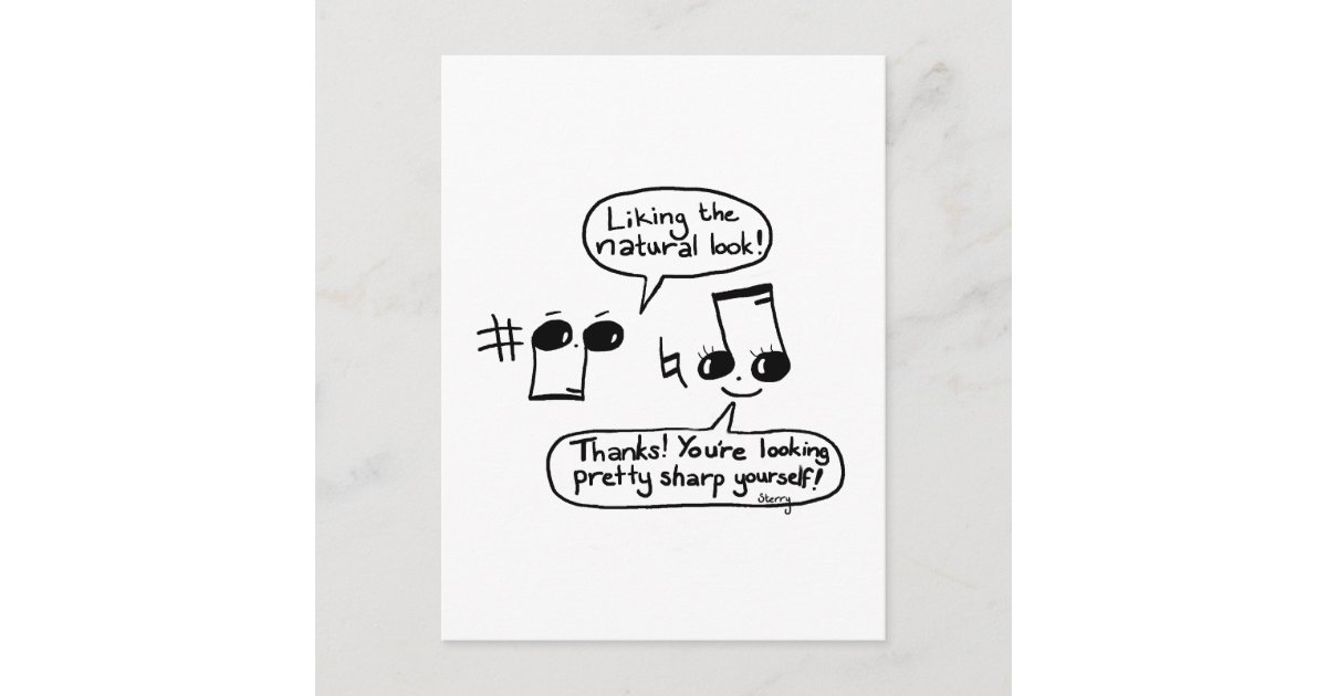 Funny Musical Compliments Cartoon: Version II Postcard | Zazzle