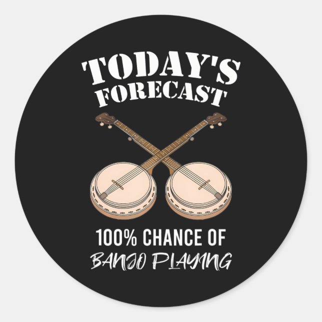 Funny Musical instrument bluegrass Today's Classic Round Sticker (Front)