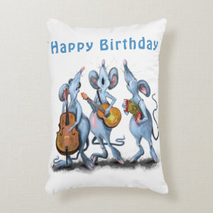 Funny Musical Mouse Band Birthday Gift Pillow