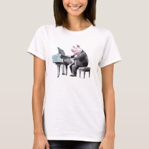 FUNNY MUSICAL PIG ON PIANO T-Shirt