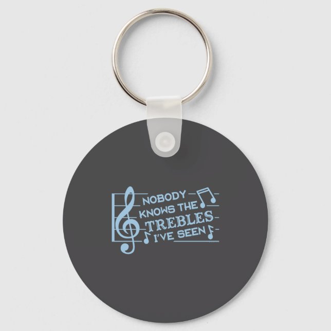Funny Musicians Treble Joke Pun Music Teachers 2  Key Ring (Front)