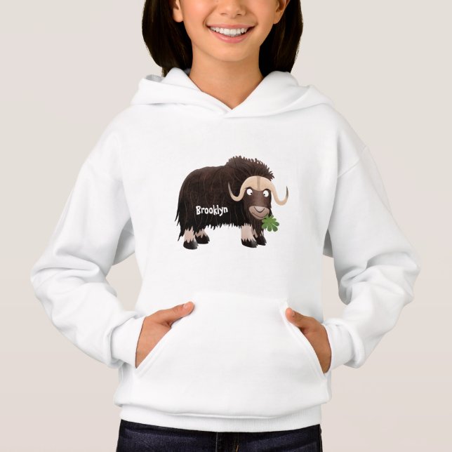 Funny musk ox cartoon illustration (Front)