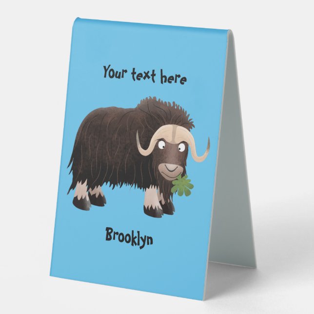 Funny musk ox cartoon illustration (Front)