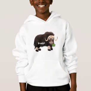 Funny musk ox cartoon illustration