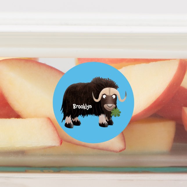 Funny musk ox cartoon personalised (Affixed)