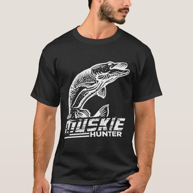Funny Muskellunge Fish Muskie Hunter Musky Fishing T-Shirt (Front)