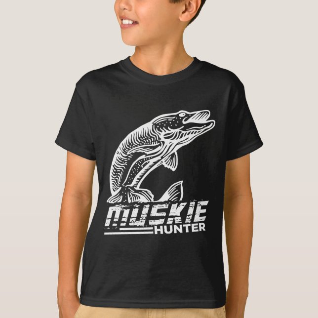 Funny Muskellunge Fish Muskie Hunter Musky Fishing T-Shirt (Front)