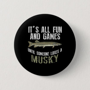 Funny Musky Fishing Muskellunge Freshwater Fish An 6 Cm Round Badge