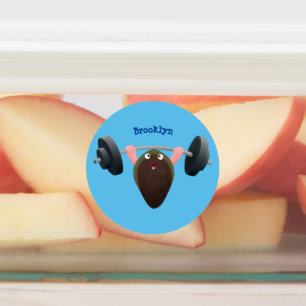 Funny mussel working out cartoon illustration