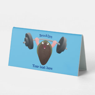 Funny mussel working out cartoon illustration