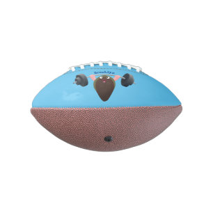 Funny mussel working out cartoon illustration american football