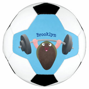 Funny mussel working out cartoon illustration football