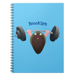 Funny mussel working out cartoon illustration notebook