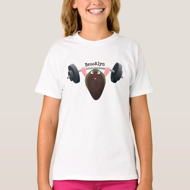 Funny mussel working out cartoon illustration T-Shirt (Front)