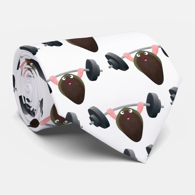 Funny mussel working out cartoon illustration  tie (Rolled)