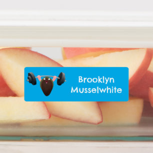 Funny mussel working out cartoon personalised