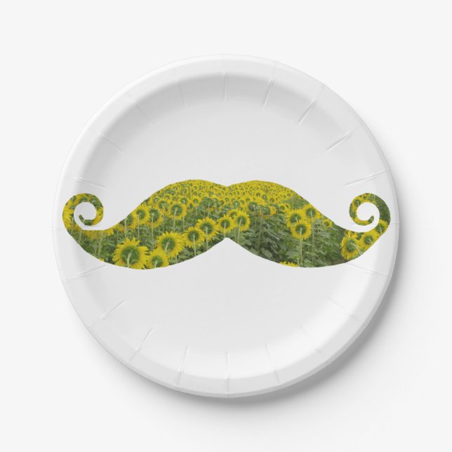 Funny Mustache Custom Paper Plates 7 in (Front)