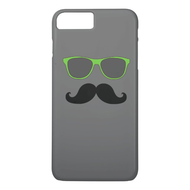 FUNNY MUSTACHE GREEN SUNGLASSES Case-Mate iPhone CASE (Back)