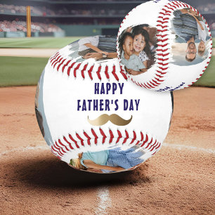 Funny Mustache Happy Father's Day 4 Photo Softball