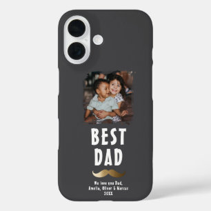 Funny Mustache Happy Father's Day Photo iPhone 16 Case