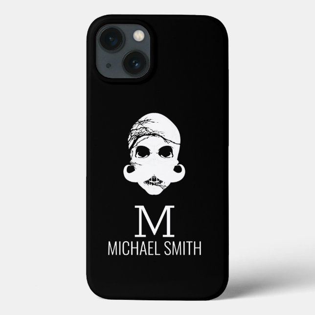 Funny Mustache Monogram Case-Mate iPhone Case (Back)