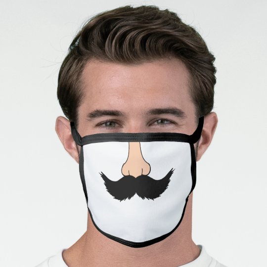 Funny Mustache Nose Humorous Face Mask Zazzle.co.uk