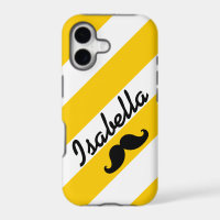 FUNNY MUSTACHE YELLOW STRIPES
