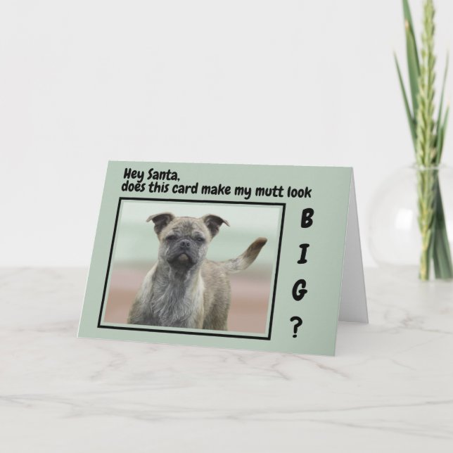 Funny Mutt Mixed Breed Dog Photo Christmas  Holiday Card (Front)