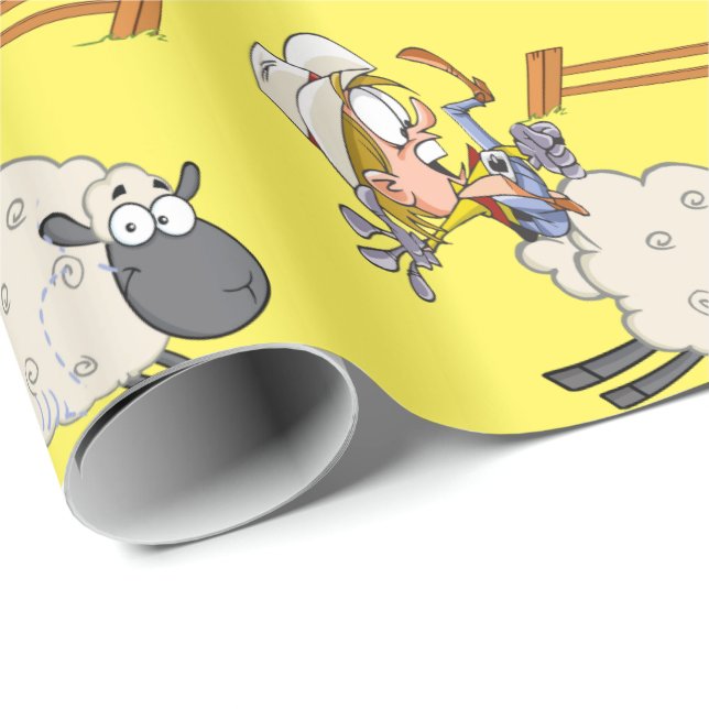 Funny Mutton Bustin Kid Wrapping Paper (Roll Corner)