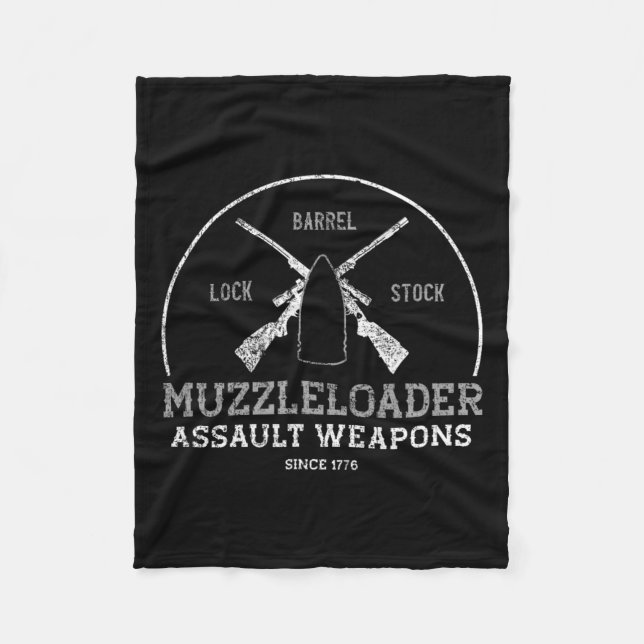 Funny Muzzleloader Accessories Long Range Rifle Sh Fleece Blanket (Front)