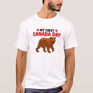 Funny My 1St Canada Day Bear With Maple Leaf Canad T-Shirt